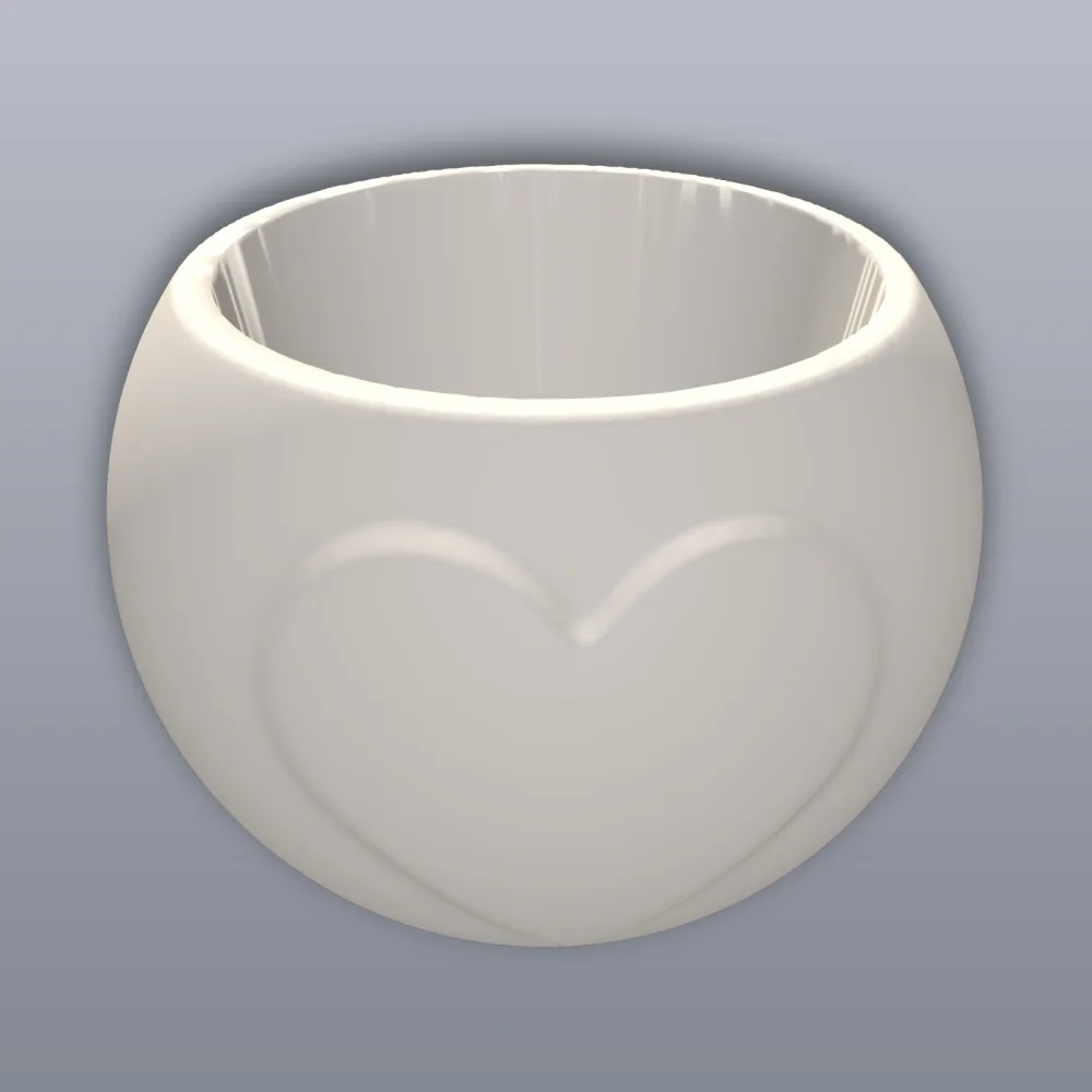 Heart Planter Table With Hole 3D Print STL File