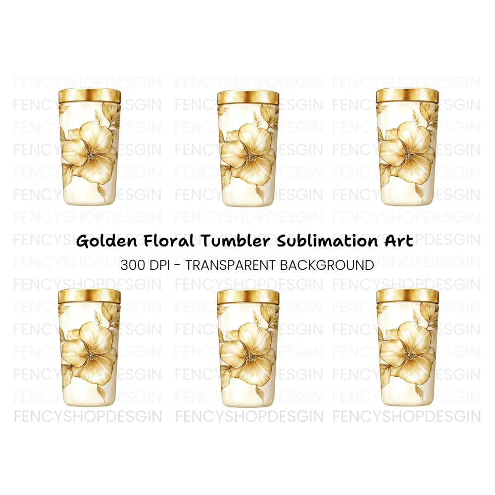 Vintage Sepia Floral Tumbler Clipart Bundle