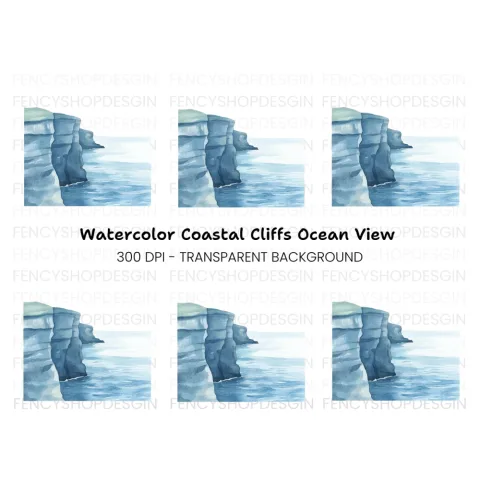 Ocean Cliff Clipart Bundle