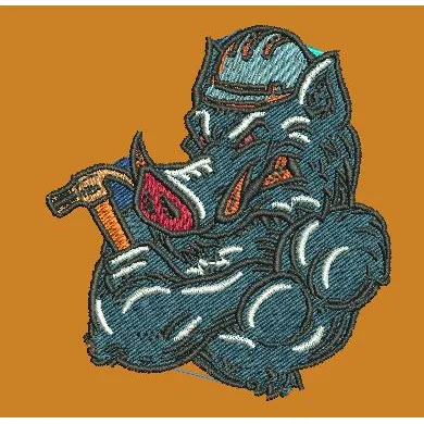 Boar Builder Embroidery Design