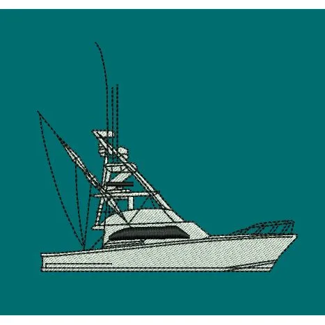 Sportfisher Teal Stitch Embroidery Design