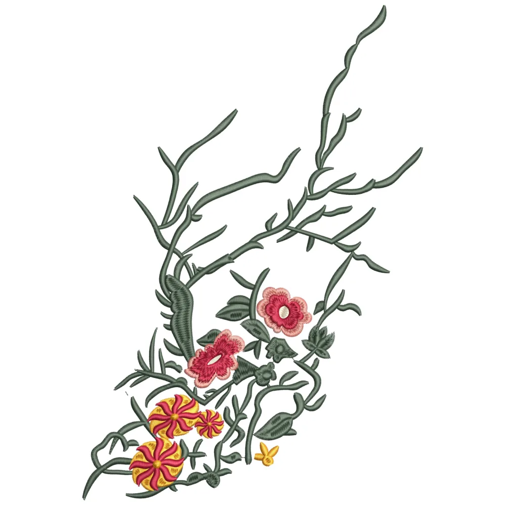 Thorn Flower Embroidery Design