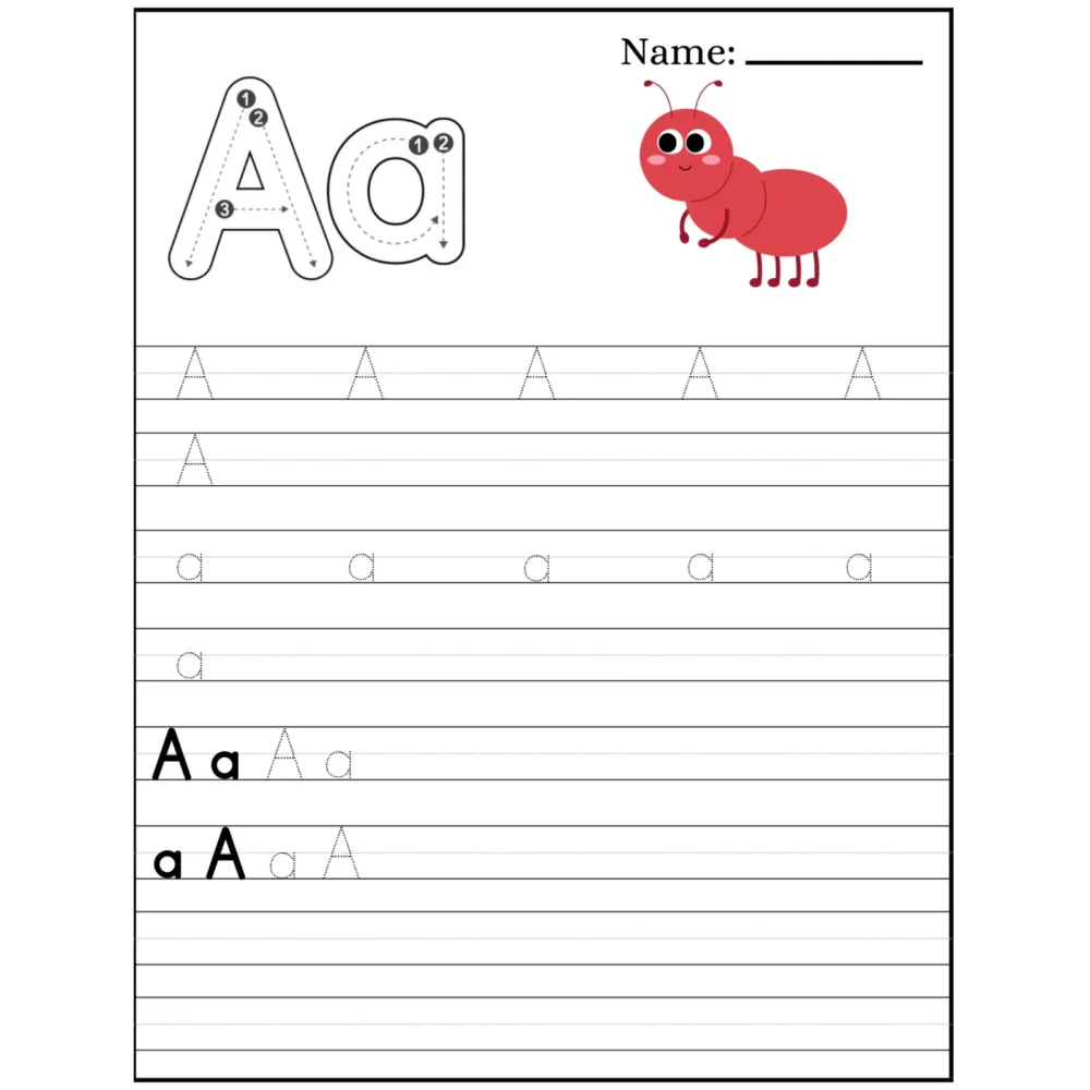Alphabet Handwriting Tracing Practice Worksheets