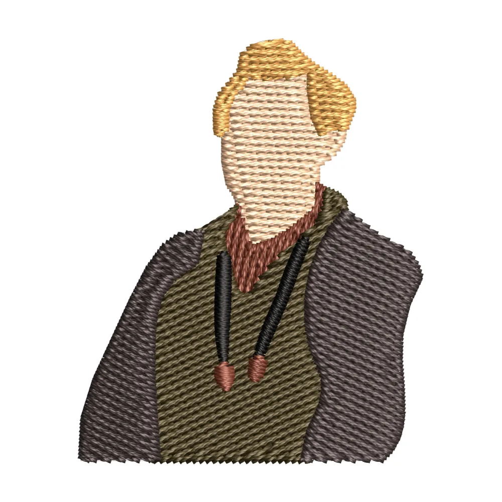 Gold Hair Man Embroidery Design