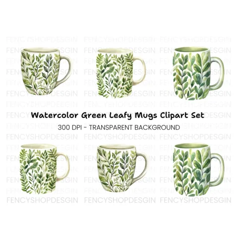 Green Leaf Pattern Clipart Bundle