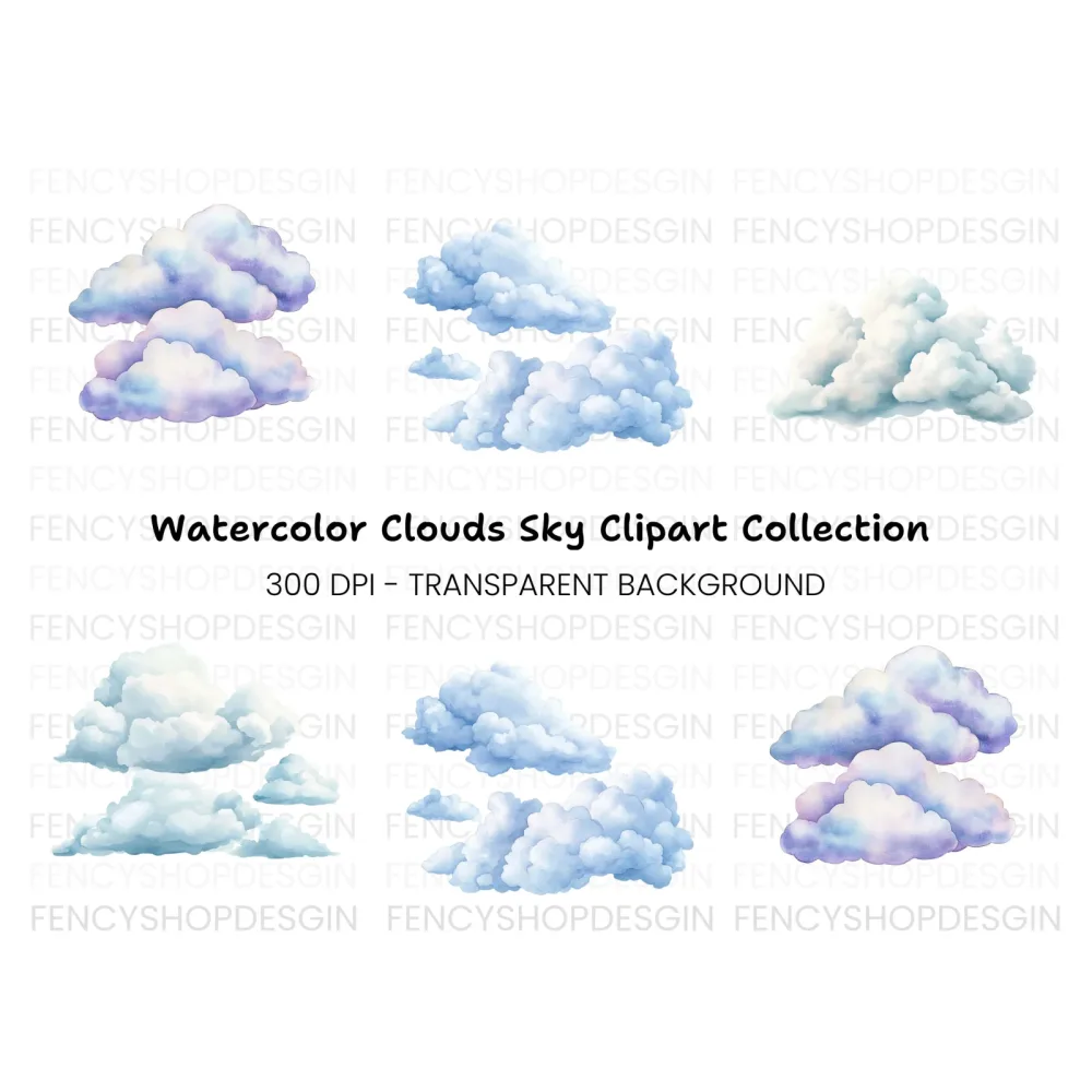 Soft Clouds Clipart Bundle