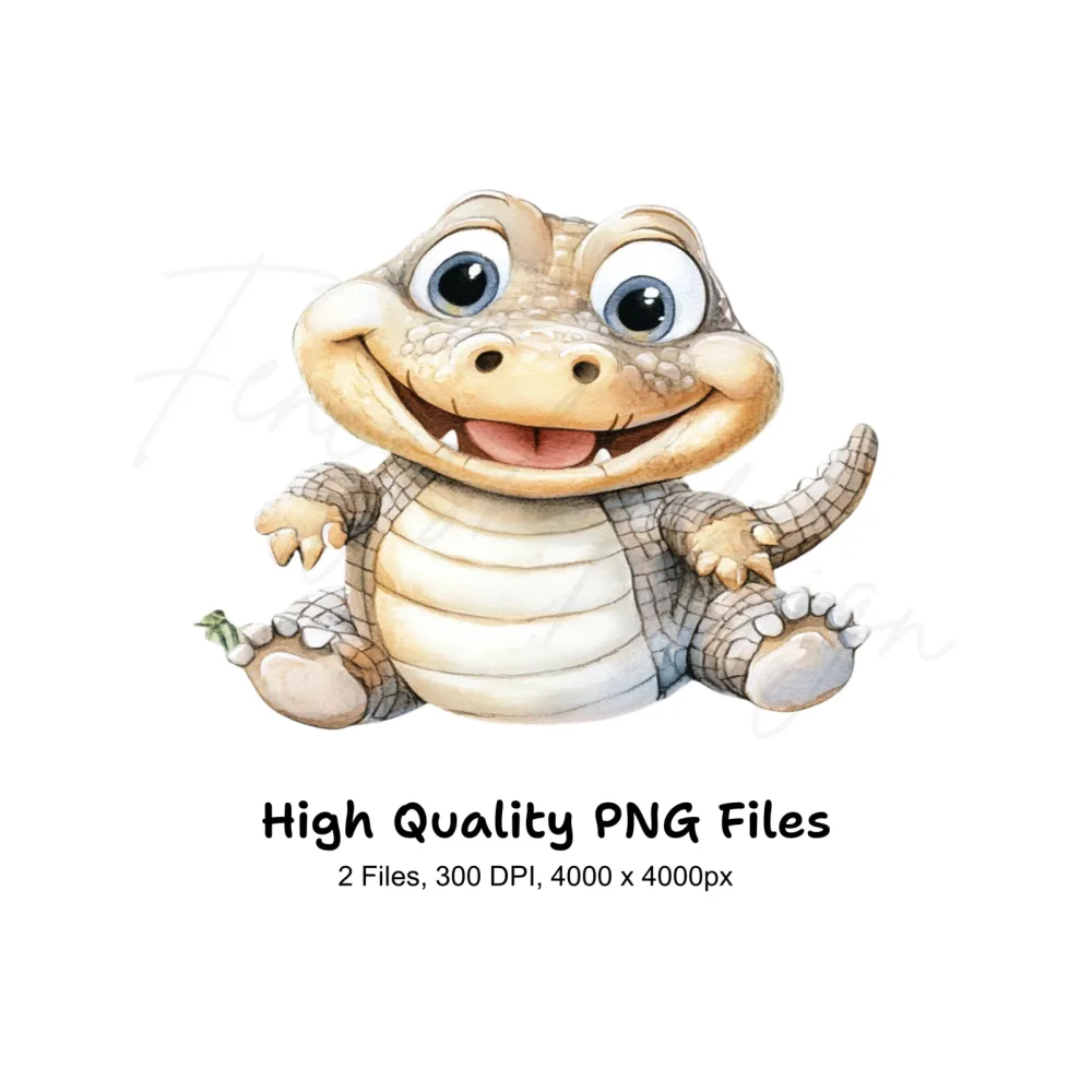 Cute Alligator and Crocodile Clipart Bundle