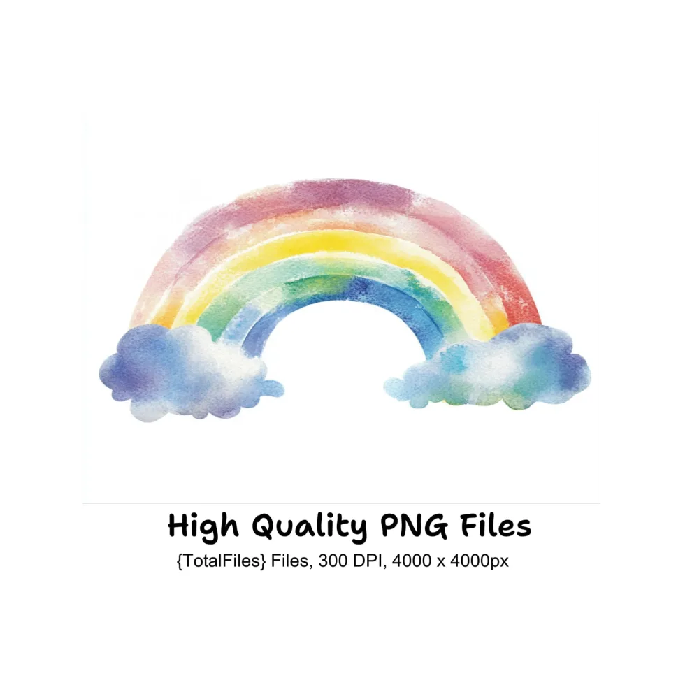 Rainbows and Clouds Clipart Bundle