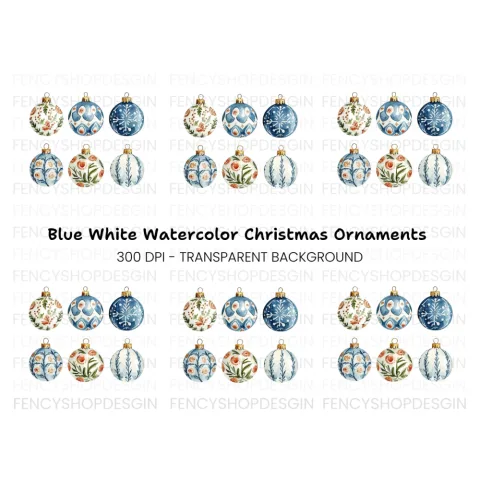 Christmas Ornaments Clipart Bundle