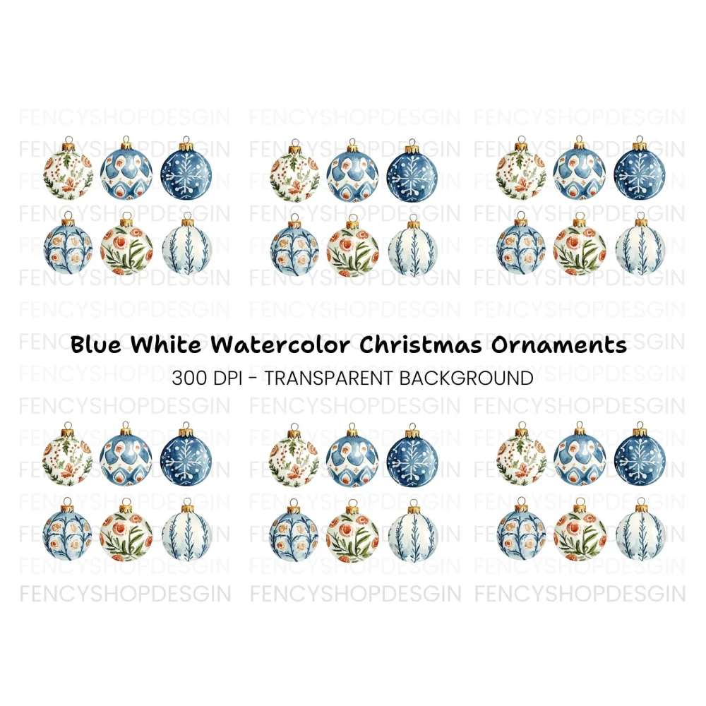 Christmas Ornaments Clipart Bundle