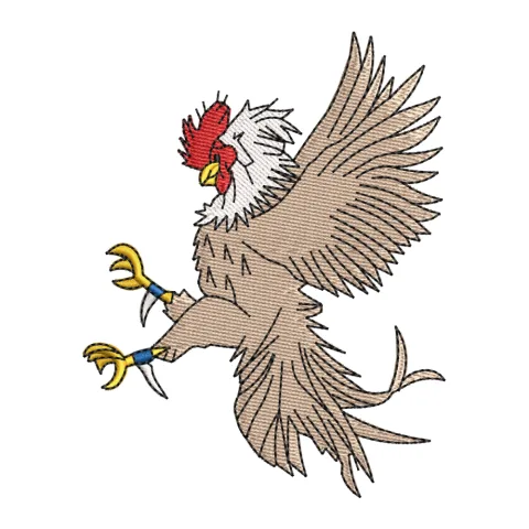 Fighter Hen Embroidery Design