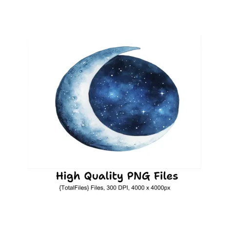 Night Sky Moon Clipart Bundle