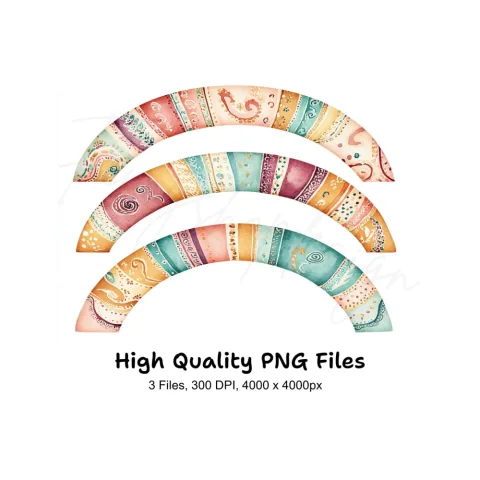 Boho Rainbow Clipart Bundle