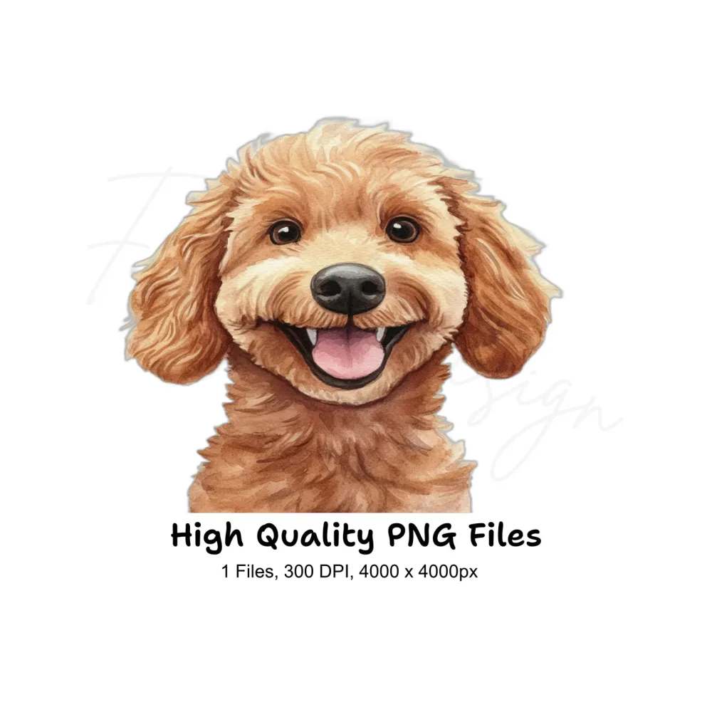 Happy Poodle Dog Clipart Bundle