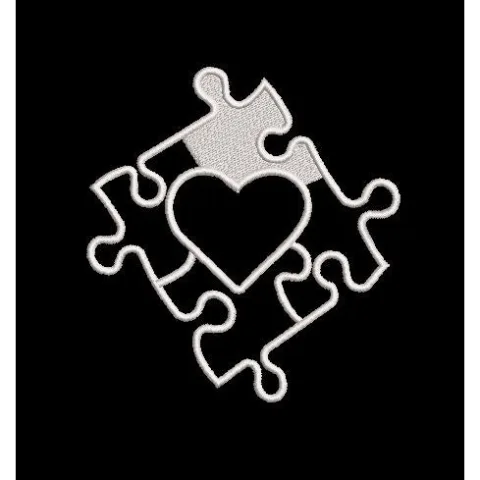 Heart Puzzle Embroidery Design