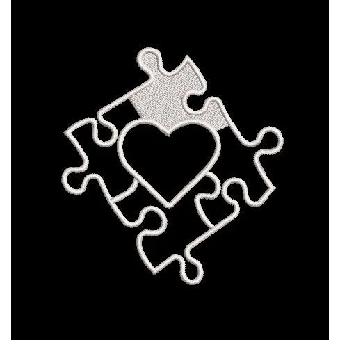 Heart Puzzle Embroidery Design
