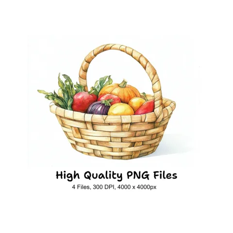 Harvest Baskets Clipart Bundle