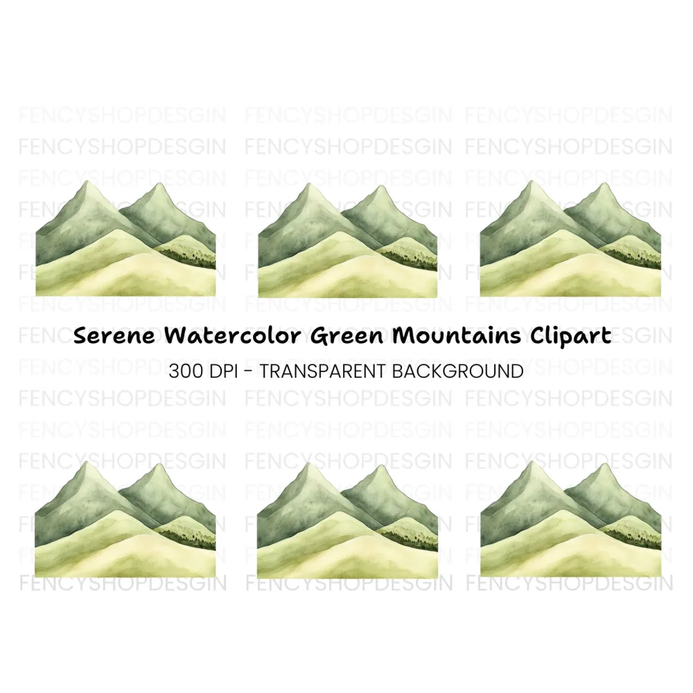 Green Mountain Landscape Clipart Bundle