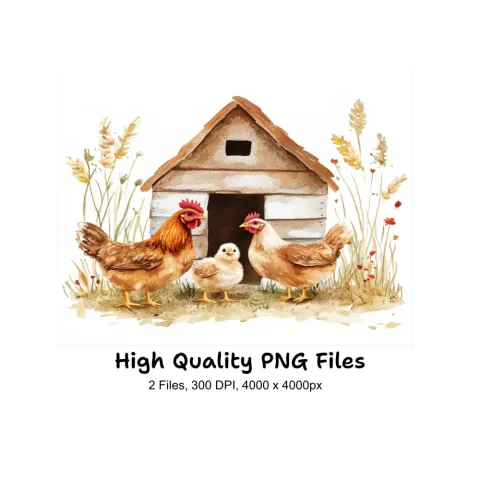 Chicken Coop Clipart Bundle