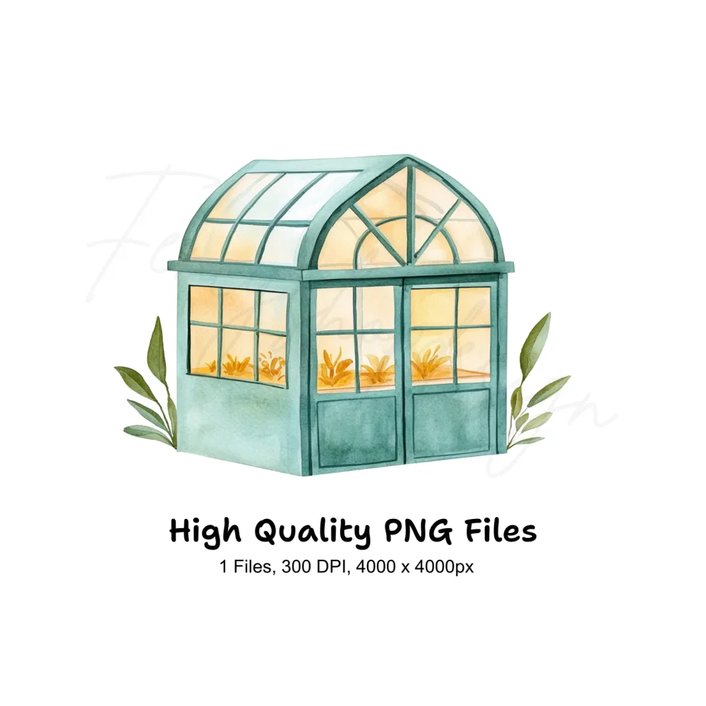 Cozy Illuminated Greenhouse Clipart Bundle