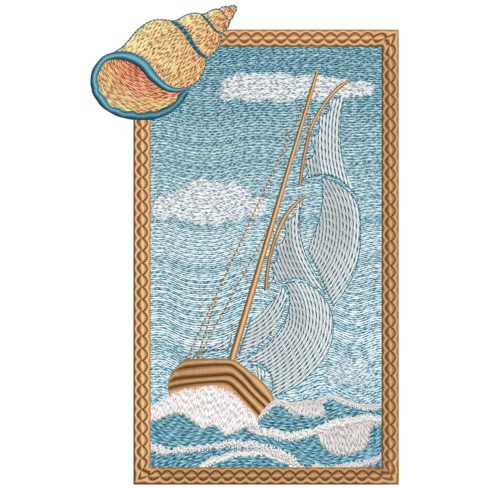 Liquidsea Embroidery Design
