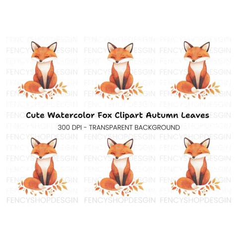 Cute Woodland Fox Clipart Bundle