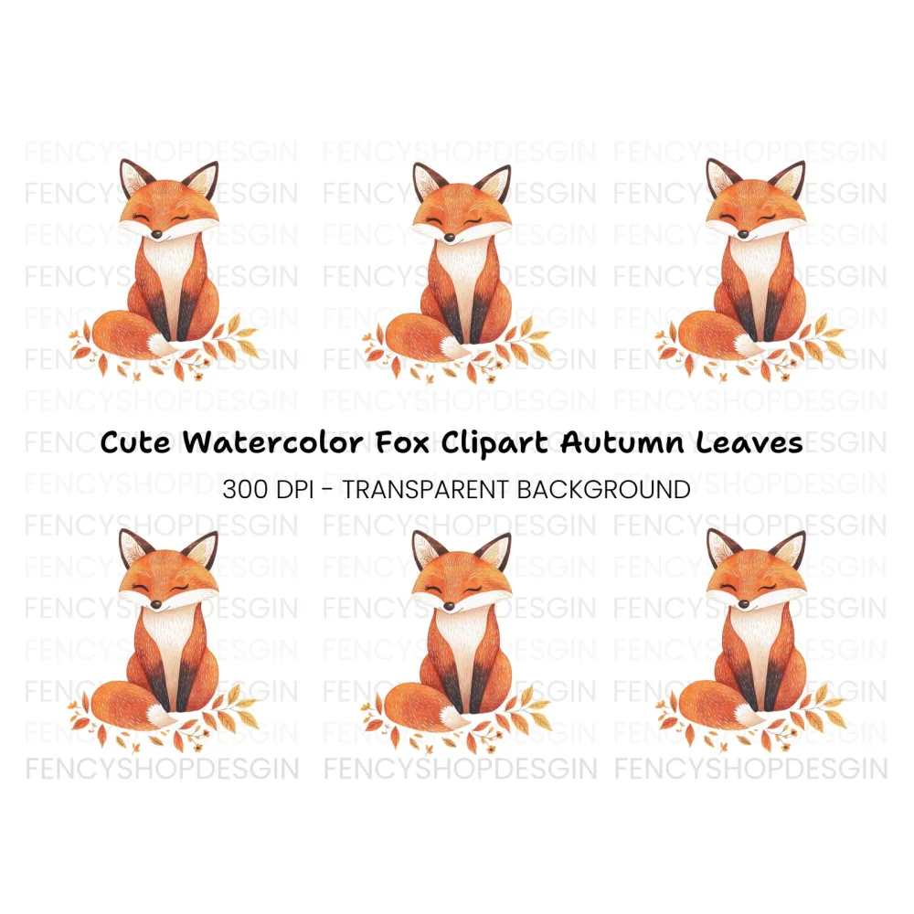Cute Woodland Fox Clipart Bundle