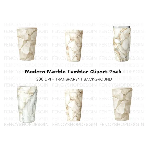 Marble Tumbler Designs Clipart Bundle