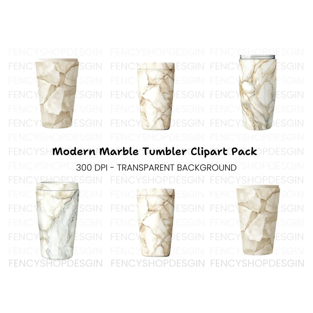 Marble Tumbler Designs Clipart Bundle
