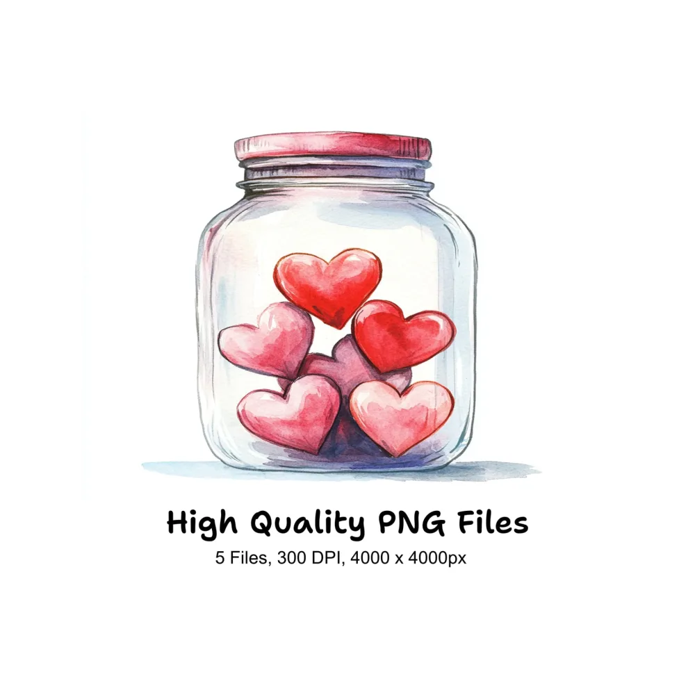 Sweet Heart Jars Clipart Bundle