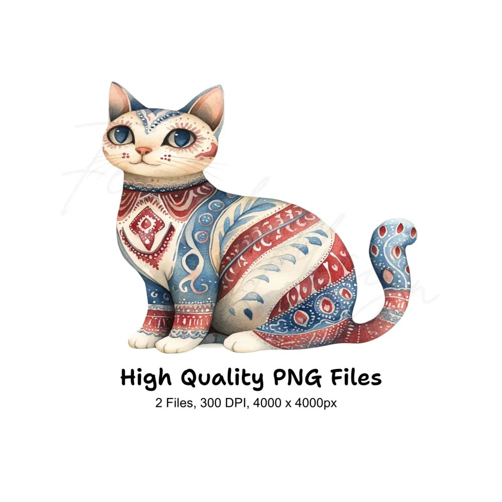 Boho Chic Cat Clipart Bundle