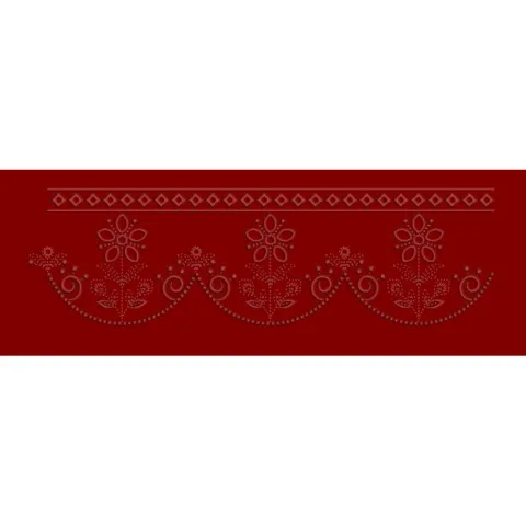 Diamond Track and Festoon Blossom Embroidery Design
