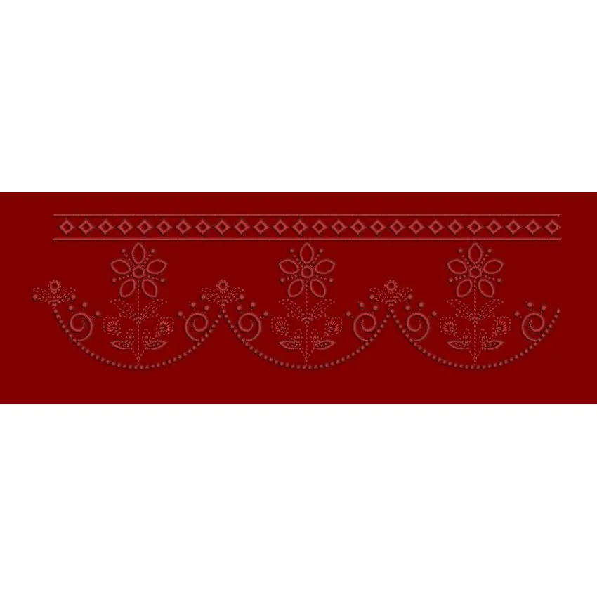 Diamond Track and Festoon Blossom Embroidery Design