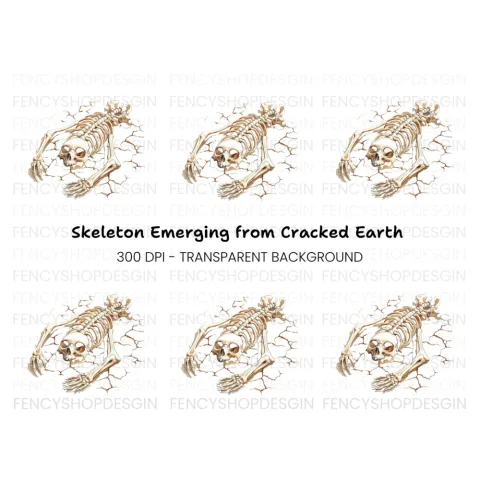 Creepy Skeleton Emerging Clipart Bundle