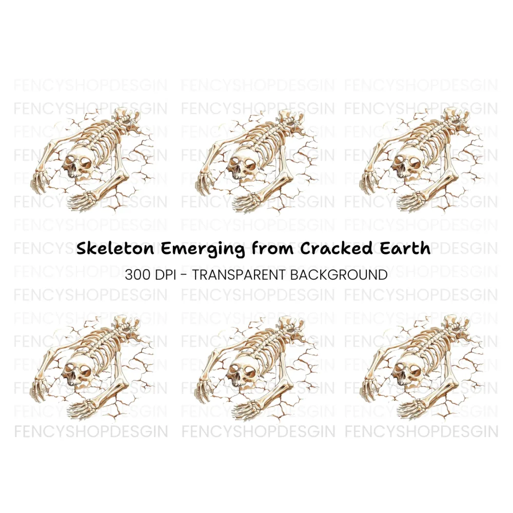 Creepy Skeleton Emerging Clipart Bundle