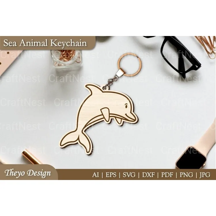 Cute Sea Animal Key Chain SVG Bundle