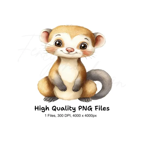 Cute Ferret Crafts Clipart Bundle for Kids