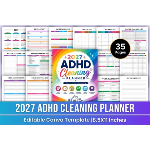 Adhd Cleaning Planner