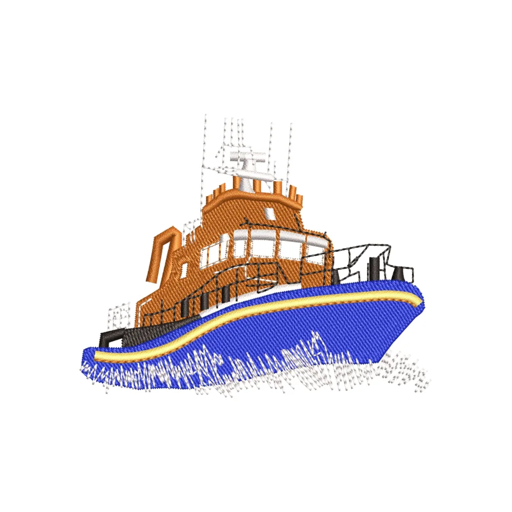 Life Boat Embroidery Design