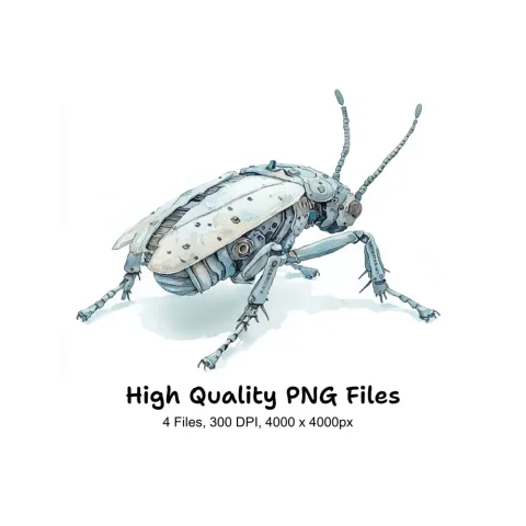 Futuristic Robot Insect Clipart Bundle