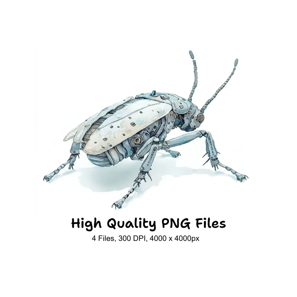 Futuristic Robot Insect Clipart Bundle