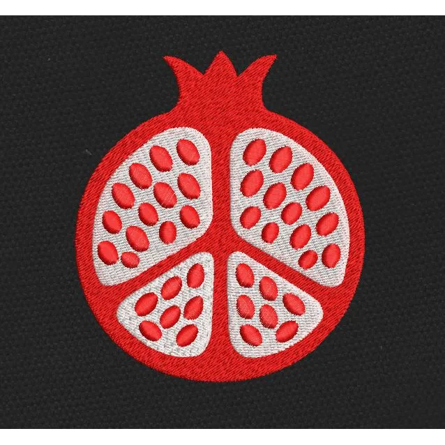 Pomegranate Peace Red Embroidery Design
