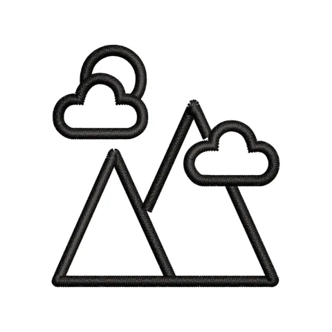 Cloud Mountain Embroidery Design