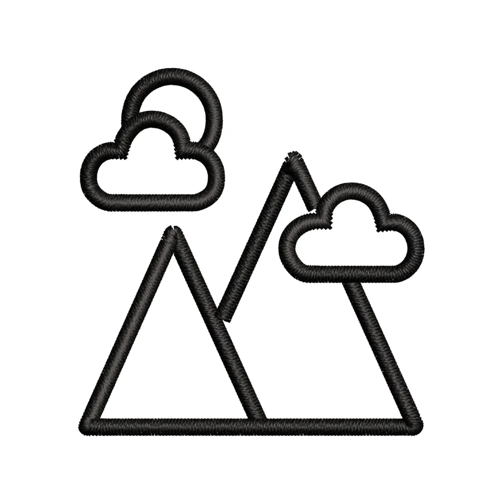Cloud Mountain Embroidery Design