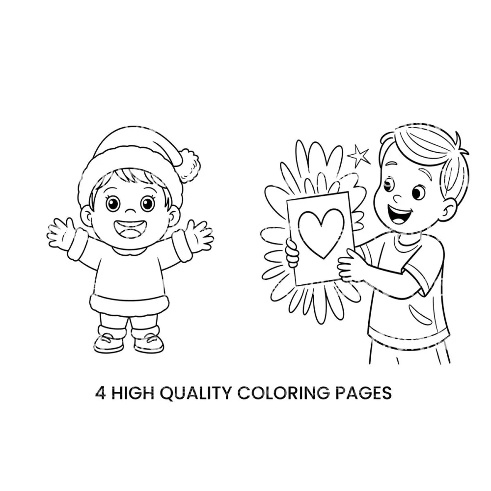 Winter Holiday Kids Coloring Books