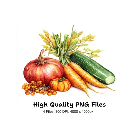 Fresh Farm Produce Clipart Bundle