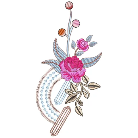 Flower Geometry Embroidery Design