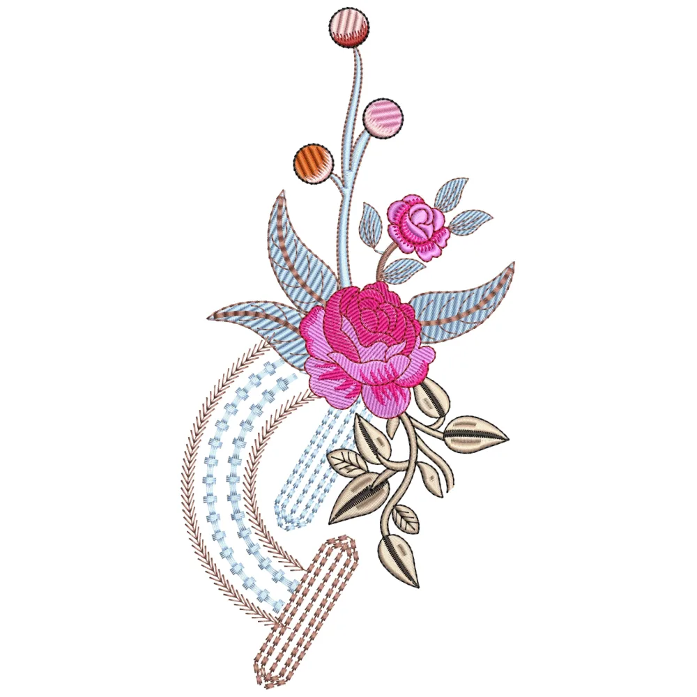 Flower Geometry Embroidery Design