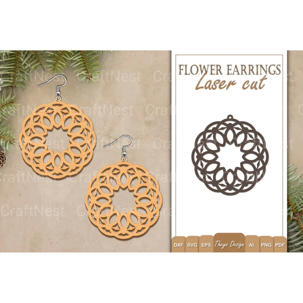 Earrings Flower SVG Bundle