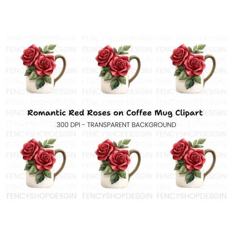 Charming Rose Decorated Clipart Bundle